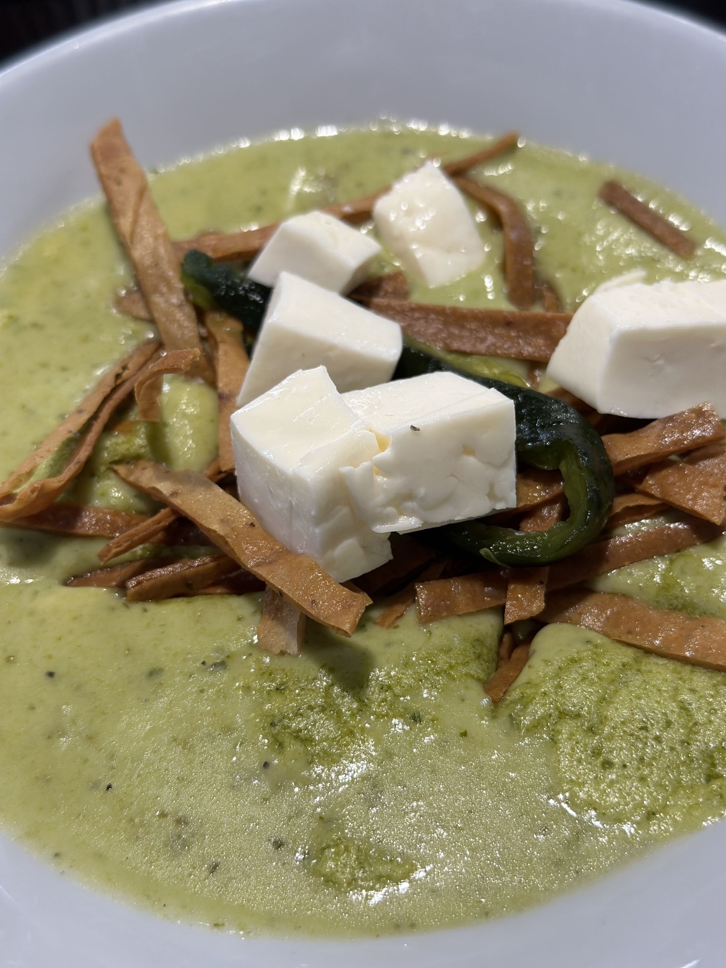 Green poblano soup