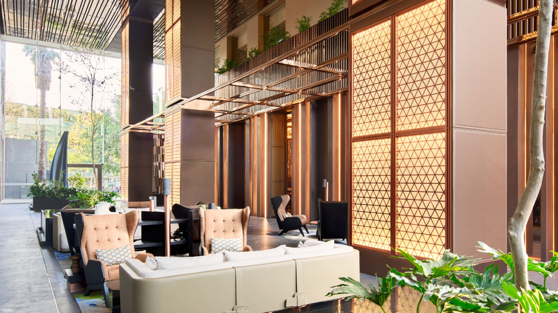 Hotel lobby lounge