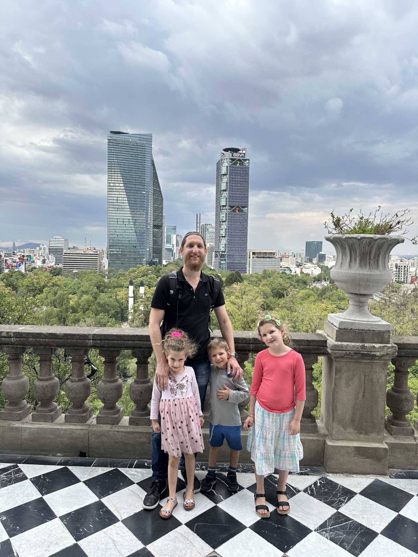 Family at Chapultepec Castle overlook