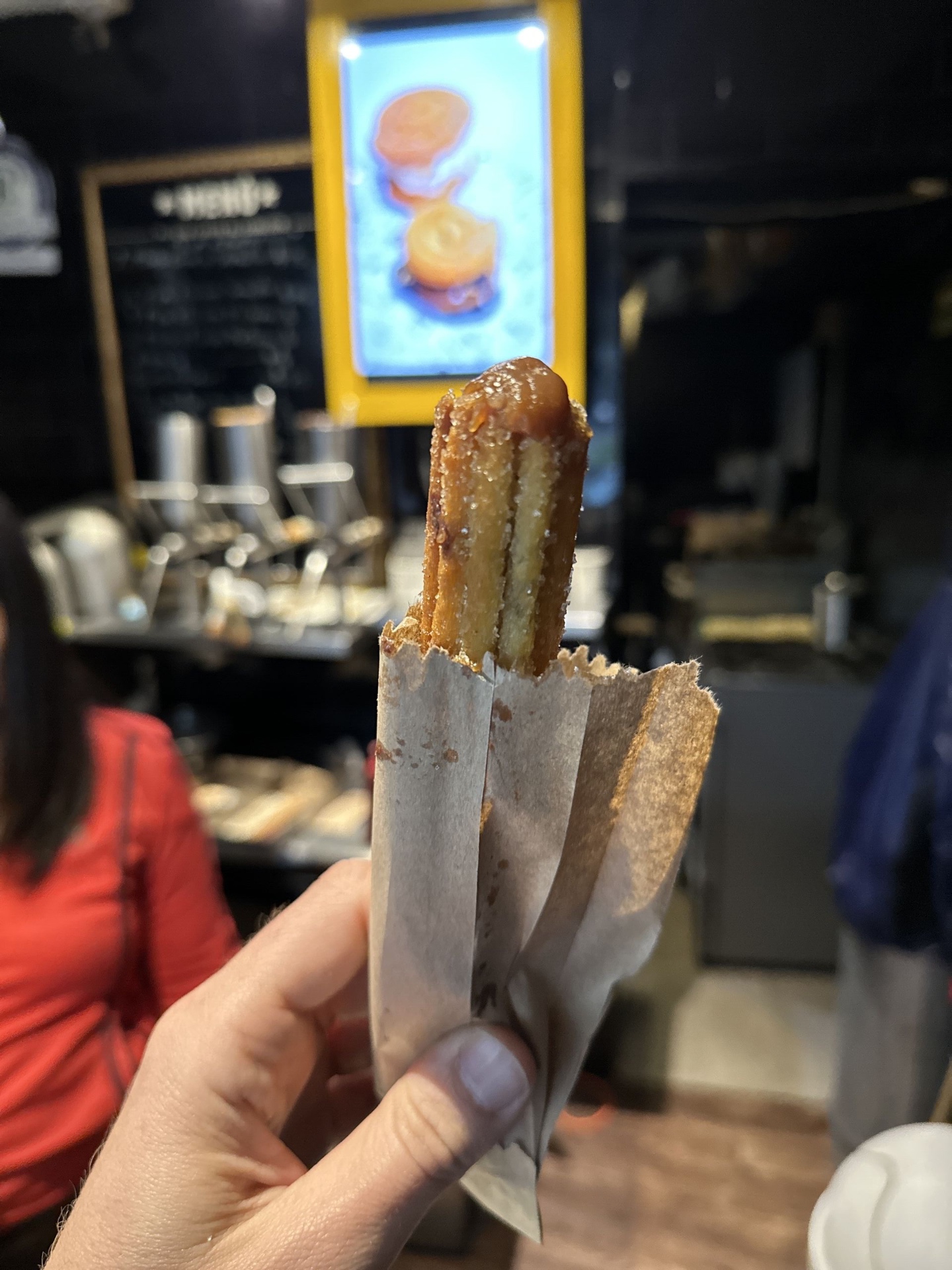 Churro with dulce de leche