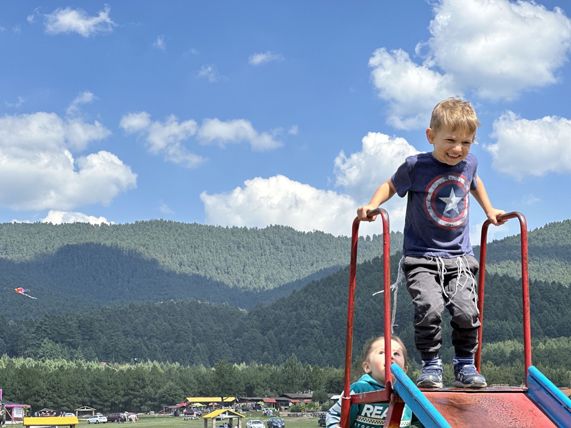 Kids on the mountain playground