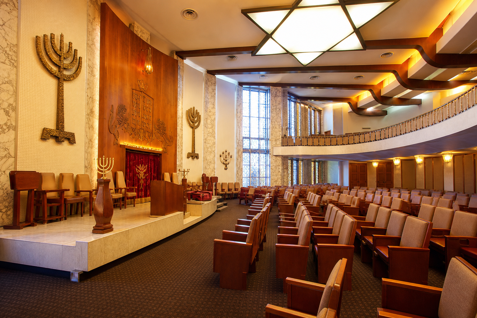 Inside a synagogue in Polanco